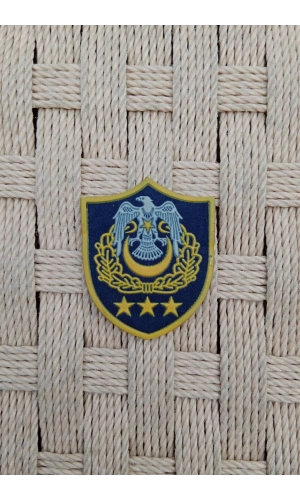 Hava Kuvvetleri Subay Albay Lacivert Zemin Kartal Nakisli Sirmali Mini Plastik Yelek Rutbe
