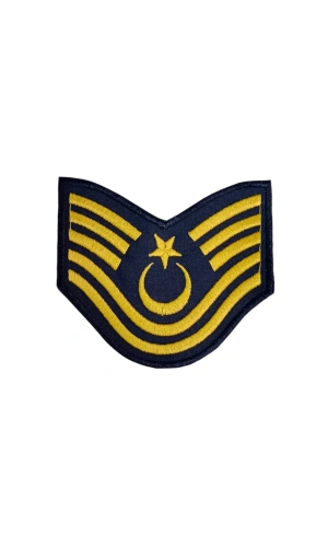 Hava Kuvvetleri Astsubay Kidemliustcavus Dahili ve Harici Lacivert Bez Nakis Kol Rutbe