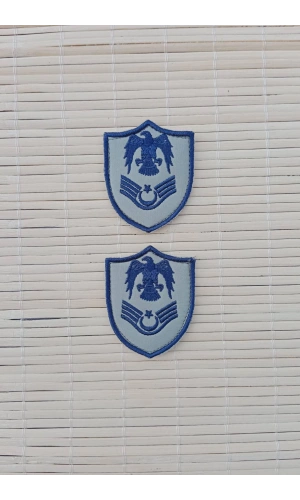 Hava Kuvvetleri Astsubay Ustcavus Gri Zemin Kartal Nakisli Mini Tisort Rutbesi