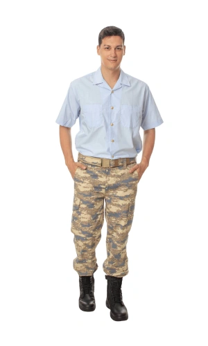 Hava Kuvvetleri Astsubay ve Uzman Cavus Kisa Kollu Safari Mavi Gomlek Pantolon Alt Ust Takim