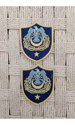 Hava Kuvvetleri Subay Binbasi Lacivert Zemin Kartal Nakisli Sirmali Mini Plastik Yelek Rutbesi