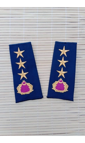 Hava Kuvvetleri Dahili Lacivert Renkli Kurmay Albay Omuzluk Apolet Karargah Rutbe