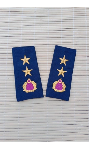 Hava Kuvvetleri Dahili Lacivert Renkli Yarbay Omuzluk Apolet Karargah Rutbe