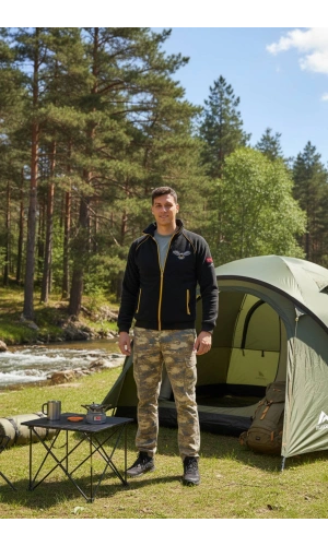 hava kuvvetleri f 16 fighting falcon uzun kollu siyah renkli ozel tasarim tam fermuarli bato yaka soguk gecirmez polar