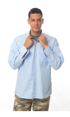 hava kuvvetleri mavi renkli astsubay ve uzman cavus uzun kollu harici gomlek