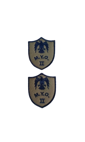 Hava Kuvvetleri Meslek Yuksek Okulu MYO 1 Gri Zemin Kartal Nakisli Mini Tisort Rutbesi