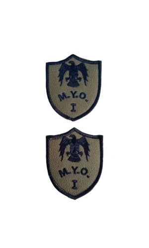 Hava Kuvvetleri Meslek Yuksek Okulu MYO 2 Gri Zemin Kartal Nakisli Mini Tisort Rutbesi