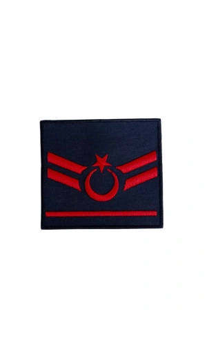 Hava Kuvvetleri Uzman Cavus 1 Kademe Dahili ve Harici Lacivert Bez Nakis Havaci Kol Rutbe