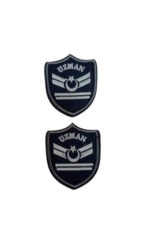 Hava Kuvvetleri Uzman Cavus 2 Kademe Lacivert Zemin Nakisli Mini Polar Rutbe Armasi