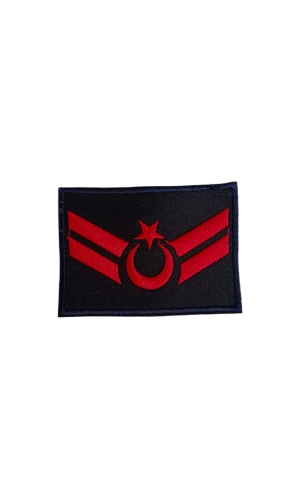 Hava Kuvvetleri Uzman Cavus Dahili ve Harici Lacivert Bez Nakis Havaci Kol Rutbe