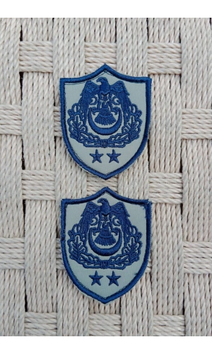 Hava Kuvvetleri Yarbay Subay Gri Zemin Kartal Nakisli Sirmali Mini Tisort Rutbesi