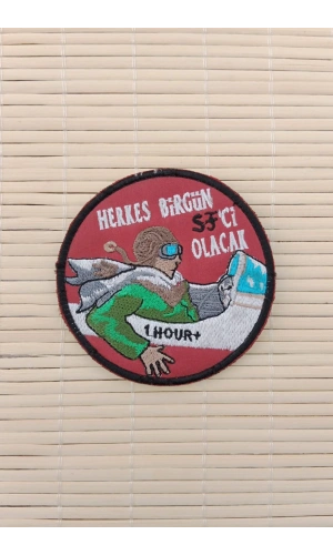 Herkes Birgun SF ci Olacak 1 Hour Yazili Nakis islemeli Arma Pec Patch