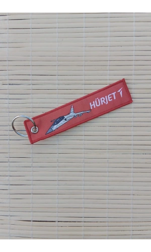 Hurjet istikbal Goklerdedir Kirmizi Beyaz Nakis islemeli Bez Anahtarlik