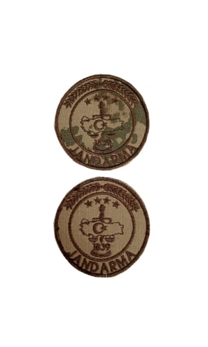 Jandarma 1839 Kamuflaj Renkli Yuvarlak Nakis islemeli Gogus Arma Bez Brovesi