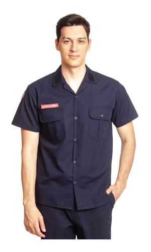 Jandarma Asayis Kisa Kollu Lacivert Renkli Rengi Solmayan Orjinal Taktik Gomlek