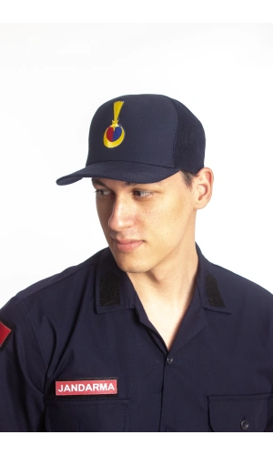 Jandarma Asayis Lacivert Renk Arkasi Ayarlamali Fileli Astsubay Uzman Cavus Jandarma Sapka Kep
