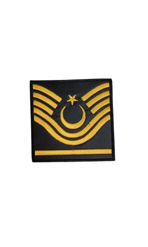 Jandarma Astsubay Bascavus Dahili ve Harici Siyah Bez Nakis Kol Rutbe