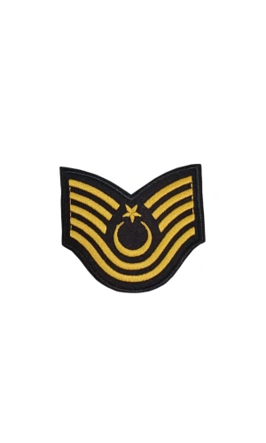 Jandarma Astsubay Kidemli Ustcavus Dahili ve Harici Siyah Bez Nakis Kol Rutbe