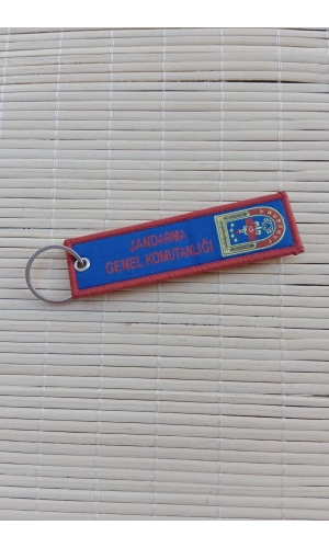 jandarma genel komutanligi jandarma komando yazili lacivert zemin armali nakis islemeli bez anahtarlik