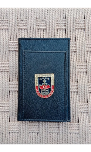 jandarma kabartma yazili amblemli hakiki deri rozetli bloknot