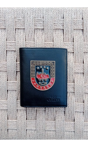 Jandarma Kabartma Yazili Amblemli Hakiki Deri Rozetli Cuzdan