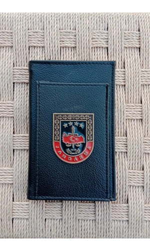 jandarma kabartma yazili amblemli ozel tasarim hakiki deri rozetli bloknot