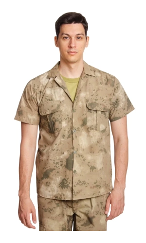 Jandarma Kamuflaj Renkli Kisa Kollu Cepli Taktik Gomlek Short Sleeve Camouflage