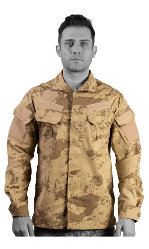 Jandarma Kamuflaj Renkli Uzun Kollu Cepli Komando Ceket Gomlek