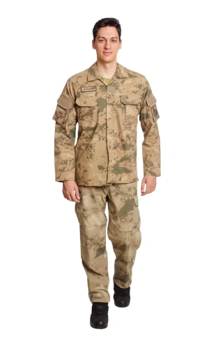 Jandarma Kamuflaj Renkli Uzun Kollu Cepli Taktik Gomlek Dogu Kamuflaj Taktik Pantolon Alt ust Takim