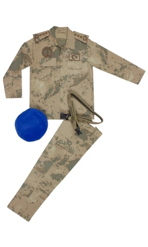 jandarma komando yeni kamuflaj renkli uzun kollu albay cocuk kostum takimi