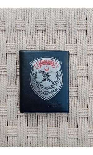 jandarma ozel harekat amblemli ozel tasarim gri renkli hakiki deri rozetli cuzdan