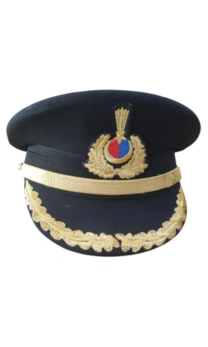 Jandarma Siyah Renk Nakis islemeli Ustsubay Toren Sapka Kep