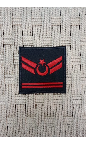 jandarma uzman cavus 2 kademe siyah zemin harici ve dahili bez nakis kol rutbe