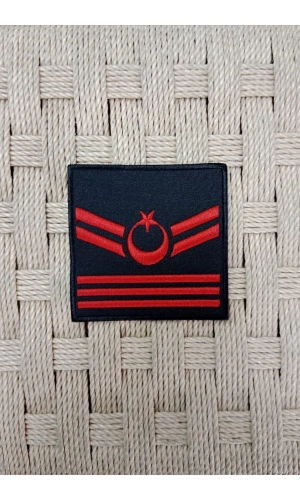 jandarma uzman cavus 3 kademe siyah zemin harici ve dahili bez nakis kol rutbe