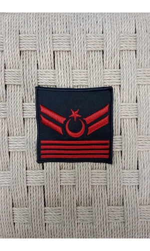 jandarma uzman cavus 4 kademe siyah zemin harici ve dahili bez nakis kol rutbe