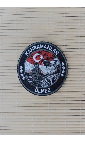 Kahramanlar Olmez Nakis islemeli Arma Patch Pec