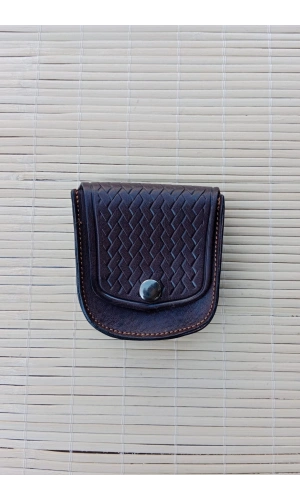 Kahverengi Renkli Hakiki Deri Bozuk Para ve Anahtarlik Cuzdan Kelepcelik