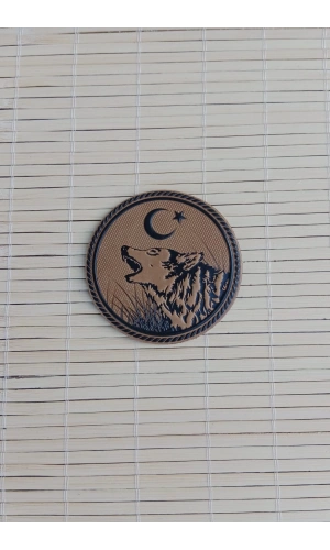 kahverengi zemin siyah islemeli kurtbasli gogus patch arma pec