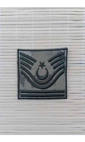 Kara Kuvvetleri Astsubay Kidemlibascavus Kamuflaj Renkli Nakis Kol Rutbe