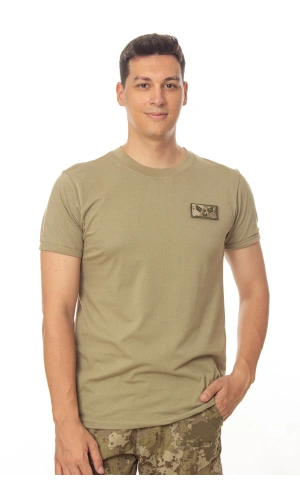 kara kuvvetleri haki renkli organik pamuklu kisa kollu astsubay rutbeli fanilasi tisort