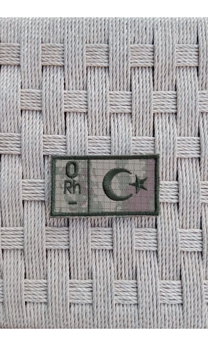 kara kuvvetleri kamuflaj renkli nakis islemeli 0 rh - kan gruplu arma patch pec