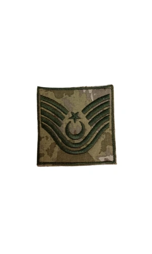 kara kuvvetleri kamuflaj renkli nakis islemeli astsubay kidemli ustcavus kol rutbesi