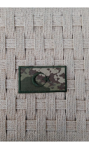 kara kuvvetleri kamuflaj renkli nakis islemeli ayyildiz bayrak arma patch pec