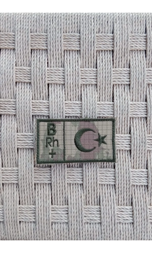 kara kuvvetleri kamuflaj renk nakis islemeli B rh + kan gruplu arma pec patch