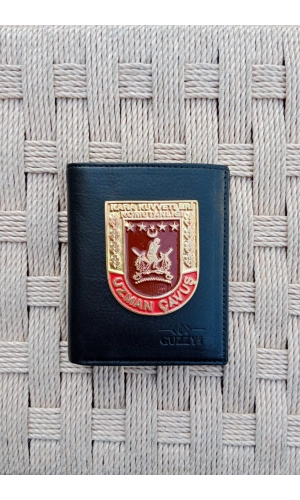 kara kuvvetleri komutanligi uzman cavus yazili amblemli ozel tasarim hakiki deri rozetli cuzdan