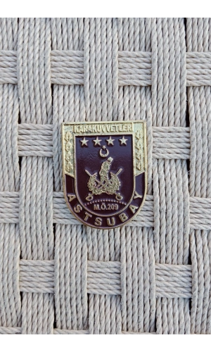 kara kuvvetleri m.o 209 astsubay yazili amblemli ozel tasarim cuzdan rozeti