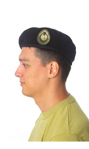 kara kuvvetleri siyah renkli seta urbam kasmir astsubay uzman cavus kokartli yan kase harici bere