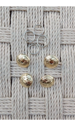 Kara Kuvvetleri Subay Sari Renkli Altin Kaplama Kucuk Gomlek Dugmesi