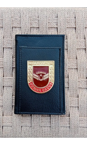 kara kuvvetleri uzman cavus amblemli ozel tasarim hakiki deri rozetli bloknot