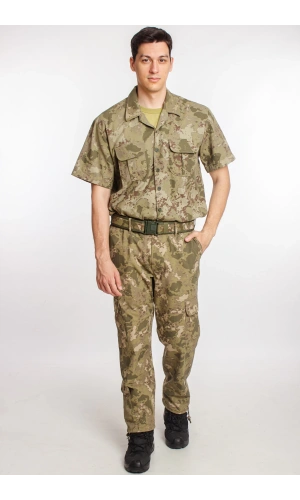 Kara Kuvvetleri Yeni Kamuflaj Renkli Kargo Cepli Taktik Pantolon Kisa Kollu Taktik Gomlek Alt ust Takim Short Sleeve Camouflage
